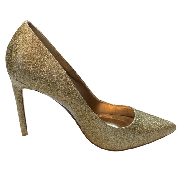 Dune London Heels Womens 9/39 Gold Glitter Party Wedding Guest Event Vacation - Picture 1 of 10